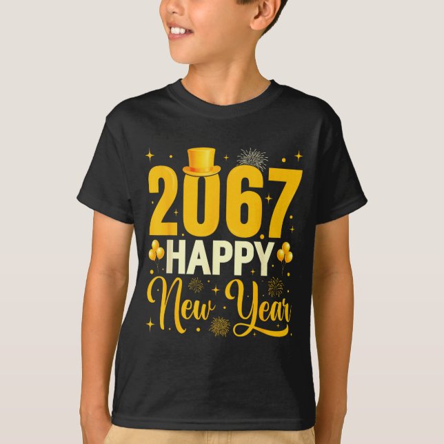 2067 Happy New Year Retro Funny 67 Six Seven Meme  T Shirt (Framsida)