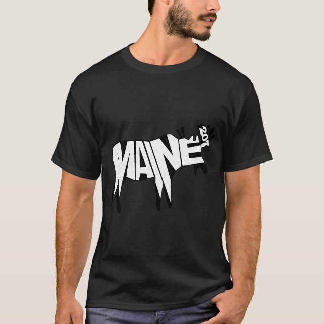 207 Älg typografi T Shirt (Framsida)