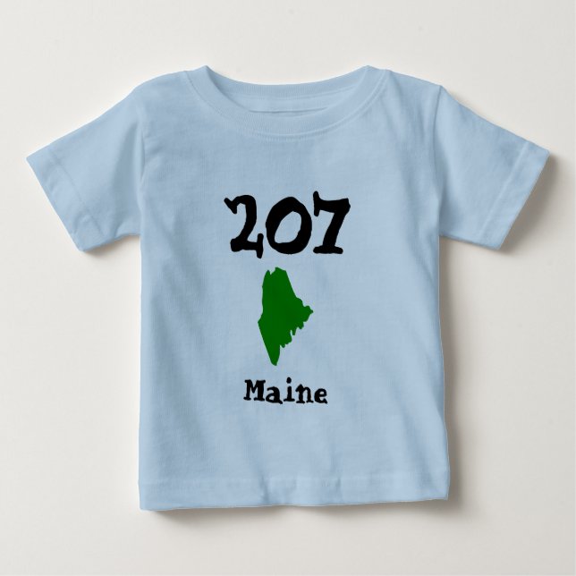 207, Maine-områdeskod (Cape Elizabeth, Bangor) Tee Shirt (Framsida)