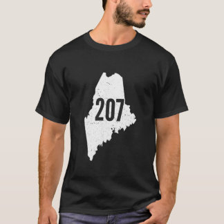 207 Maine State Area Code Outline Pride T Shirt