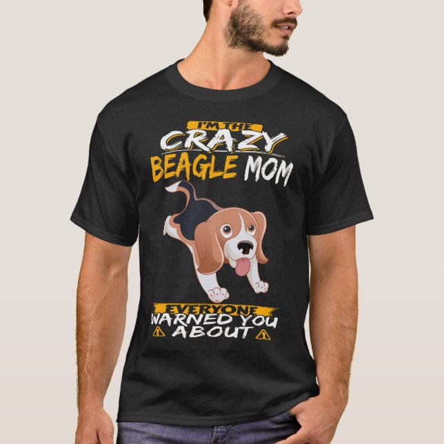 208 är jag Crazy Beagle Mamma T Shirt (Framsida)
