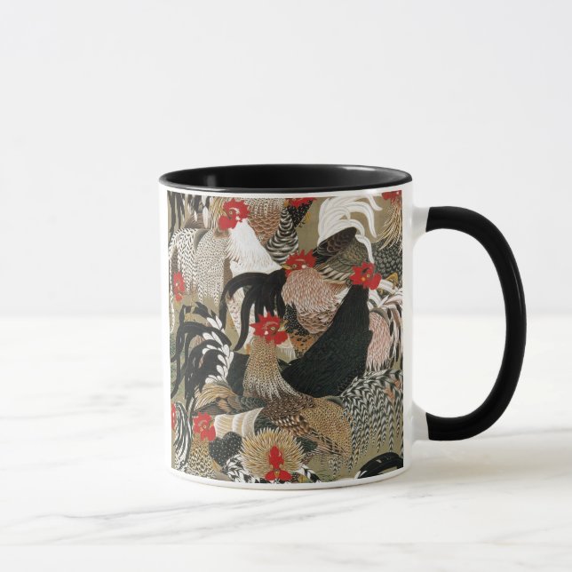 20. 群鶏図 若冲flock av tuppar, Jakuchu Mugg (Höger)