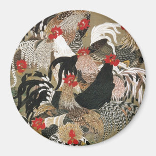 20. 群 鶏 図, 若 Tuppar, Jakuchu, 冲 Flock of Magnet