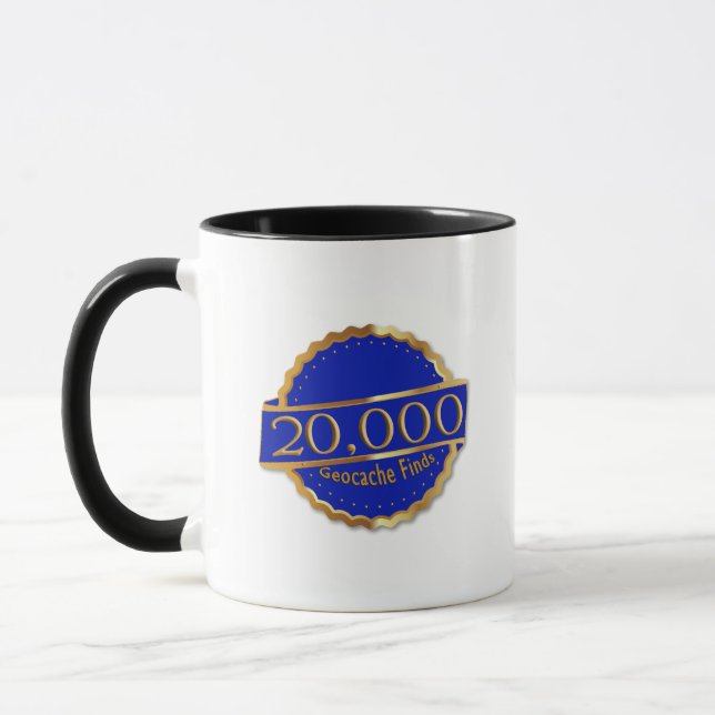 20 000 FÅR GeoCaching AWARD FÖR ATT UPPNÅ MÖJLIGHE Mugg (Vänster)