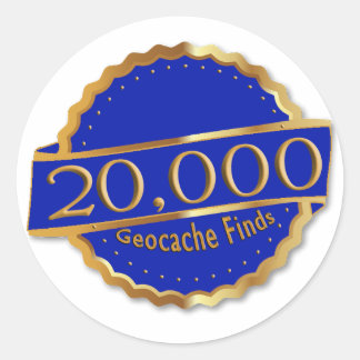 20 000 FÅR GeoCaching AWARD FÖR ATT UPPNÅ MÖJLIGHE Runt Klistermärke