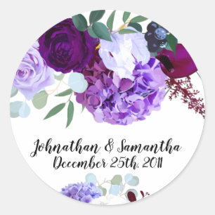 20-1,5-tums Favor Stickers Lavender Hibiscus på W Runt Klistermärke