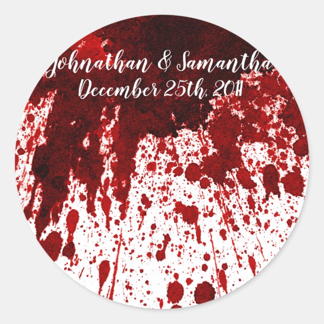 20-1,5-tums favoritfästare Blood Splatter Vampire  Runt Klistermärke (Framsida)