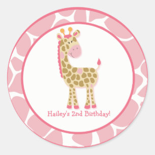 20 Anpassade Cupkaka Toppers Jungle Giraffe Runt Klistermärke