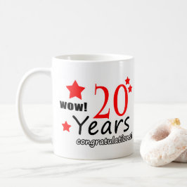 20 år årsdag kaffemugg