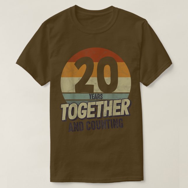 20 år efter Bröllop-årsdagen Giftermål Par 20 år T Shirt (Design framsida)