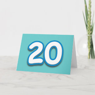 20 år födelsedag eller årsdag - tillfoga text kort