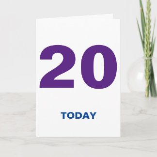 20 år gammal 20 i dag Grattis på födelsedagen Kort