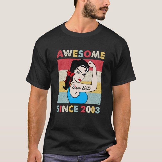 20 år gammal Fantastisk sedan 2003 20:e födelsedag T Shirt (Framsida)