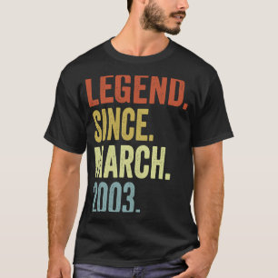 20 år gammal pojklegend sedan mars 2003 20:e födel t shirt