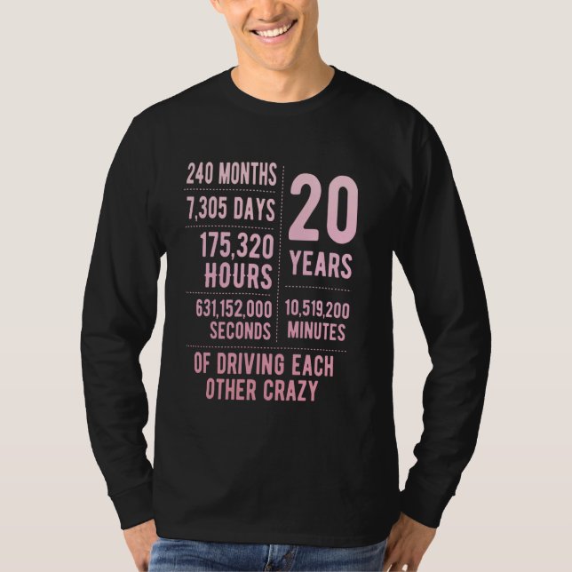 20 år med gift 20-årsdagen av Bröllop T Shirt (Framsida)