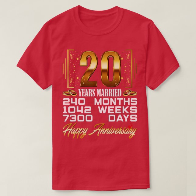 20 år med gift 20-årsdagen av Bröllop T Shirt (Design framsida)