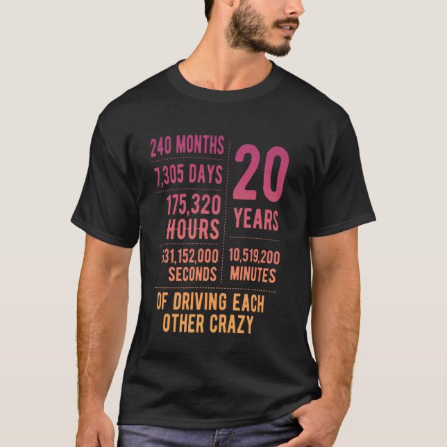 20 år med gift 20-årsdagen av Bröllop T Shirt (Framsida)