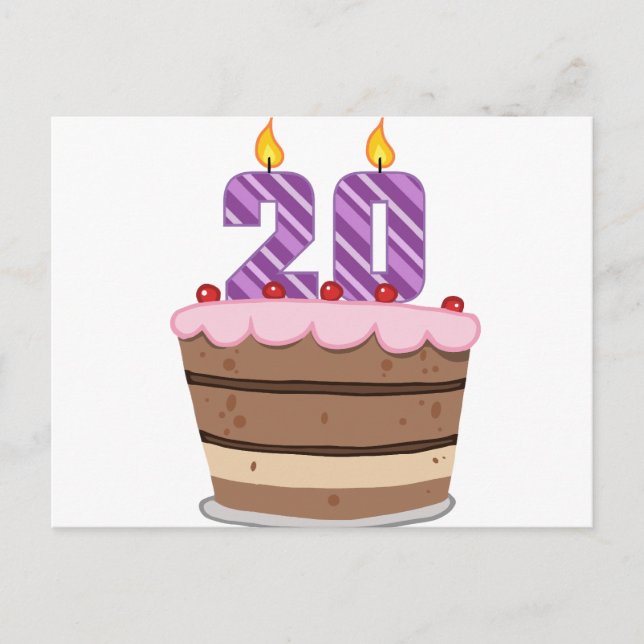 20 år på födelsedagskakan vykort (Framsida)