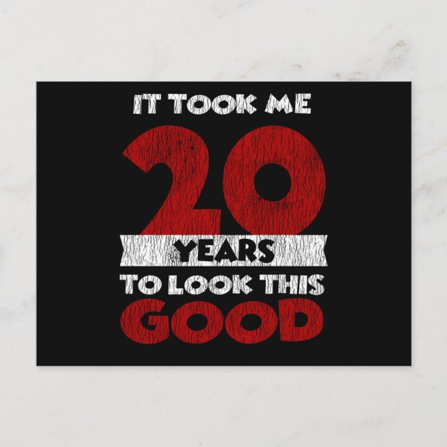 20 Årig Födelsedag Tog Mig Ser Bra Ut 20-årsdag Vykort (Framsida)