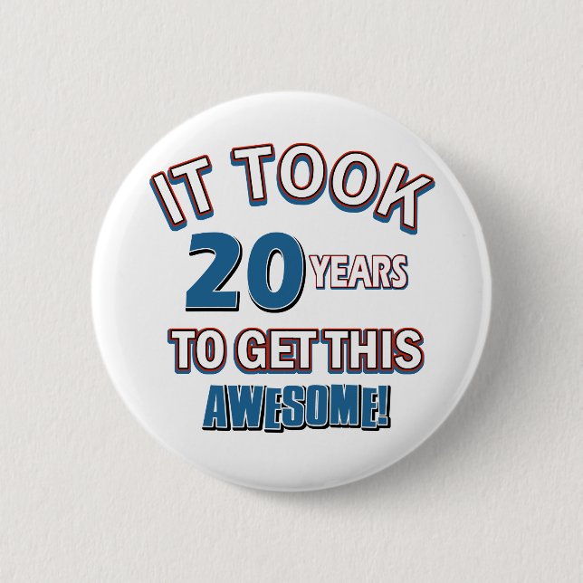 20 åriga födelsedagdesigner knapp (Framsida)