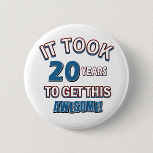 20 åriga födelsedagdesigner knapp
