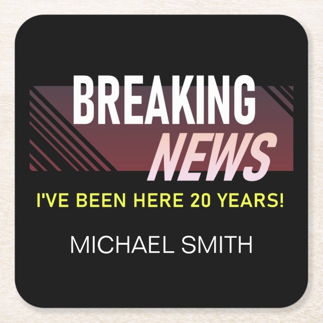 20 års arbetsårsdag Tjugonde anställd Underlägg Papper Kvadrat (Framsidan)