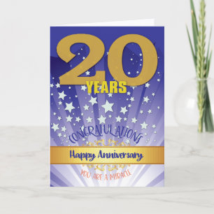 20 års återställningsårsdag, fet tal kort