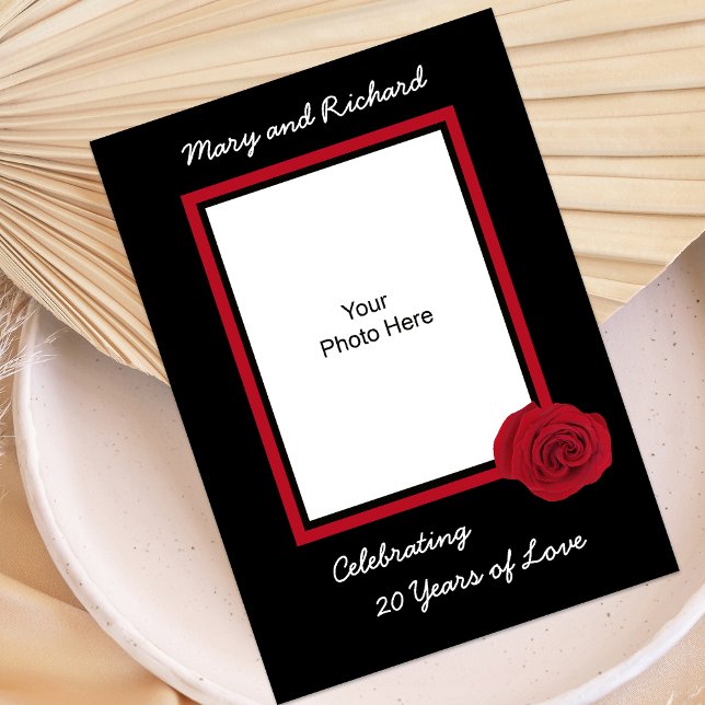 20-års bröllopsjubileums inbjudningsfoto inbjudningar (Skapare uppladdad)