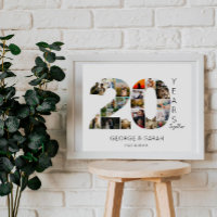 20 års minnesdag för gift Photo Collage Bröllop