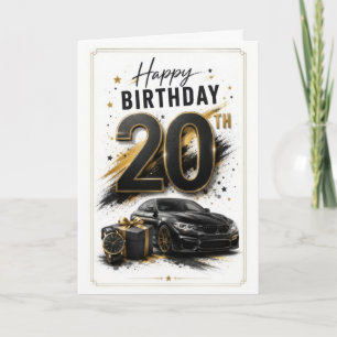 20-års pojke bil födelsedag kort