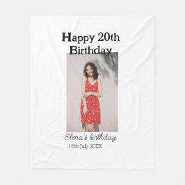 20-årsdag för 20-årsfoto, modernt, enkelt minimum fleecefilt