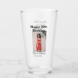 20-årsdag för 20-årsfoto, modernt, enkelt minimum glaskopp