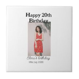 20-årsdag för 20-årsfoto, modernt, enkelt minimum kakelplatta