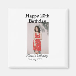 20-årsdag för 20-årsfoto, modernt, enkelt minimum magnet