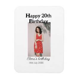 20-årsdag för 20-årsfoto, modernt, enkelt minimum magnet