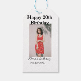 20-årsdag för 20-årsfoto, modernt, enkelt minimum presentetikett