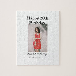 20-årsdag för 20-årsfoto, modernt, enkelt minimum pussel