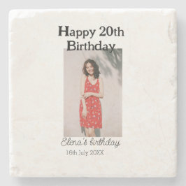 20-årsdag för 20-årsfoto, modernt, enkelt minimum stenunderlägg