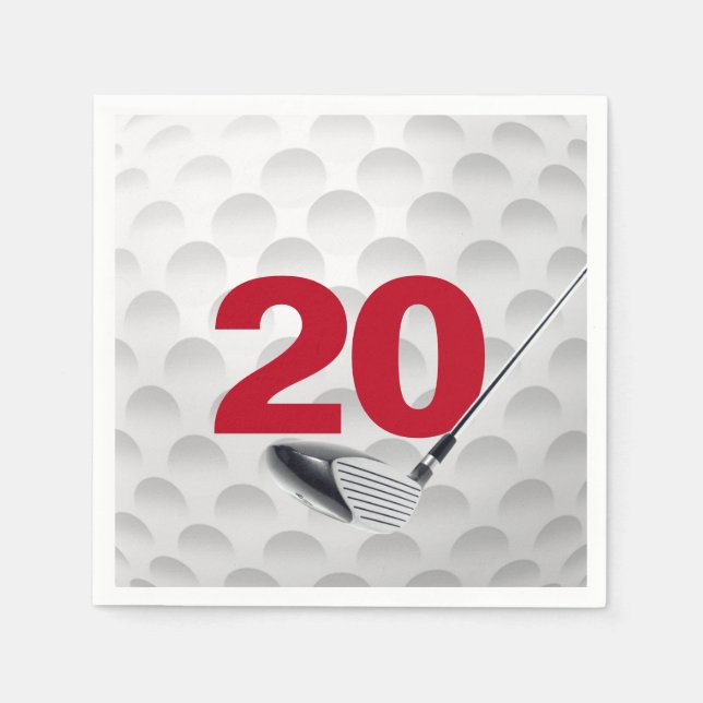 20-årsdag golfboll pappersservett (Framsidan)