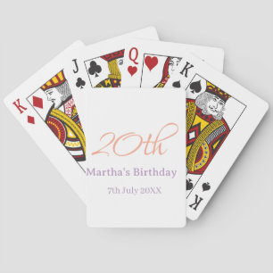 20-årsdag grön lila namn enkel trendig mode casinokort