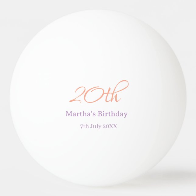 20-årsdag grön lila namn enkel trendig mode pingisboll (Framsidan)