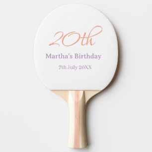 20-årsdag grön lila namn enkel trendig mode pingisracket