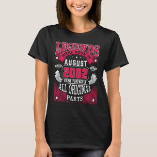 20-årsdag Legender födda i augusti 2002 20 år T Shirt
