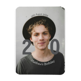 20-årsdag namn foto datum man blå vit s magnet
