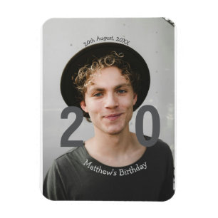 20-årsdag namn foto datum man blå vit s magnet