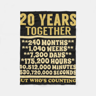 20-årsdag T Shirt 20:e gåskvopen Bröllop Fleecefilt