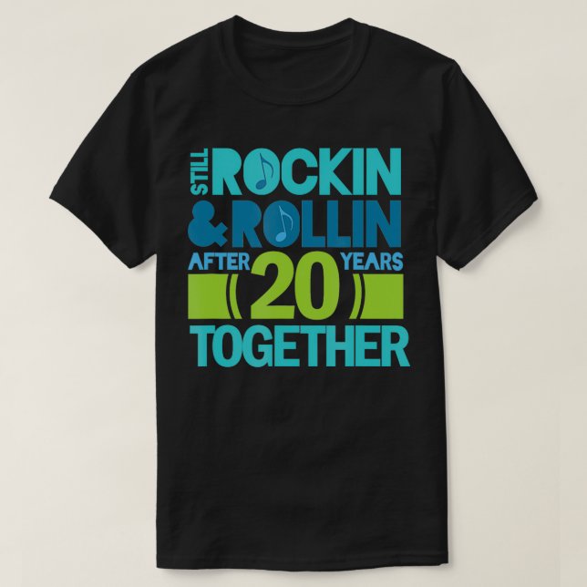 20-årsdagen 20 år tillsammans Par Gift T Shirt (Design framsida)