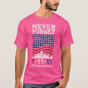 20-årsdagen 911 glömmer aldrig bort t shirt