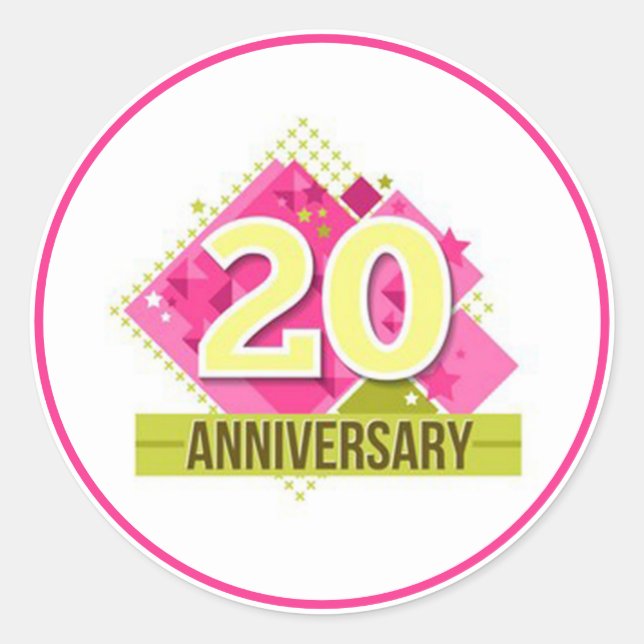 20-årsdagen runt klistermärke (Framsida)