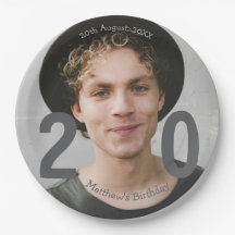 20-årsfirande lägg till namn foto datum man blå vi